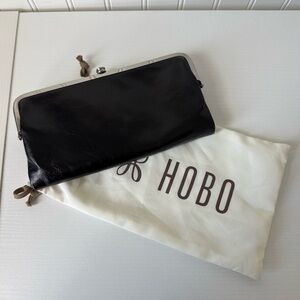 HOBO Black Leather Frame Lauren Clutch Wallet